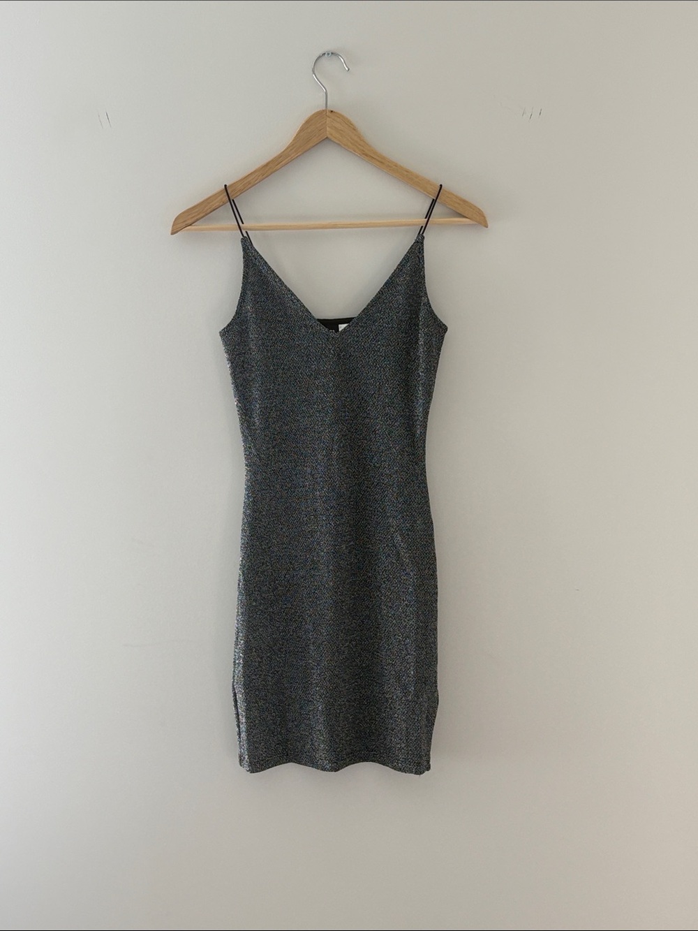H&M Sparkle Slip Dress in Charcoal